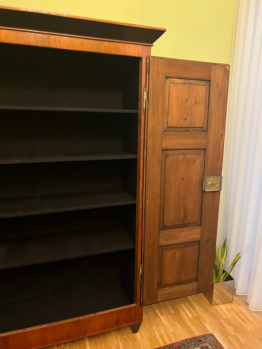 Armoire Biedermeier, Cerisier, Noyer, ébène, Laiton, Allemagne Du Sud Vers 1820-photo-7