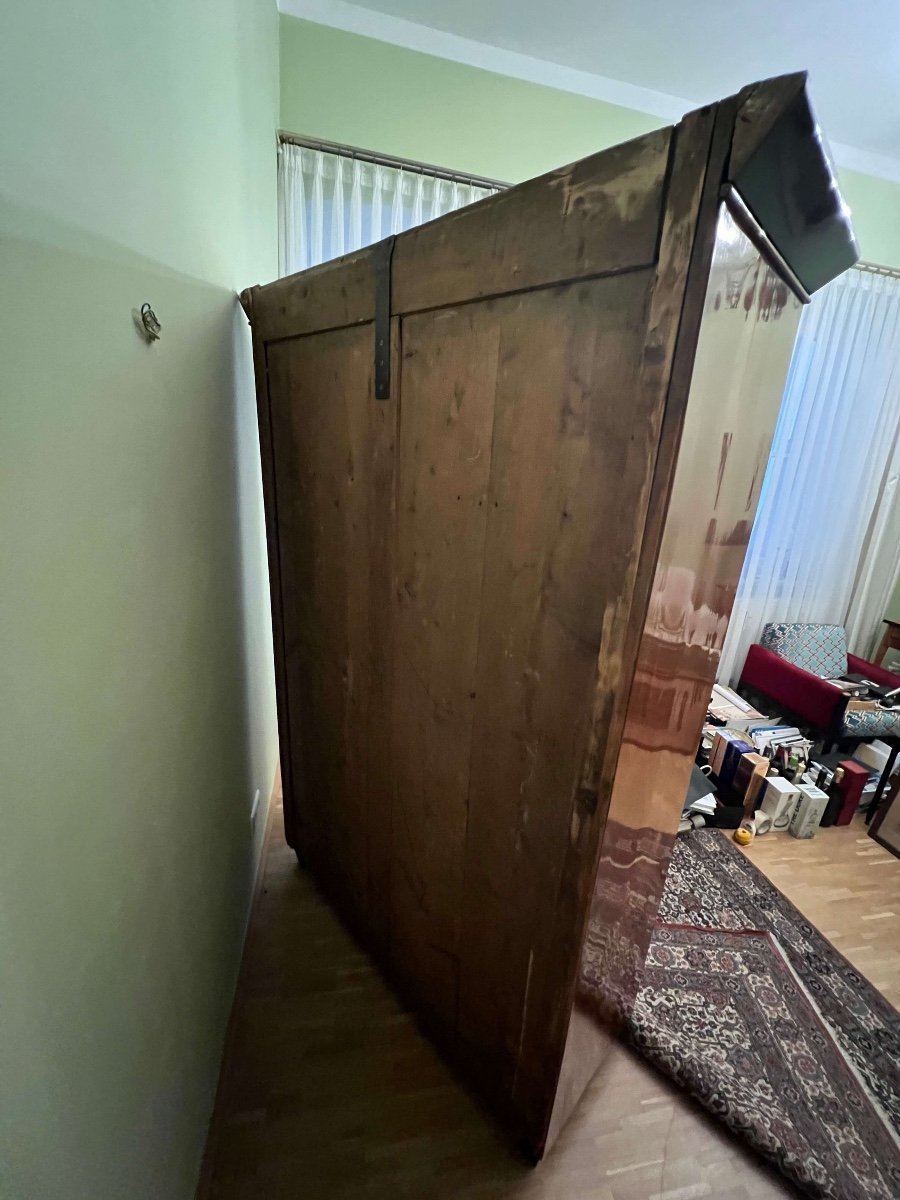 Armoire Biedermeier, Cerisier, Noyer, ébène, Laiton, Allemagne Du Sud Vers 1820-photo-8