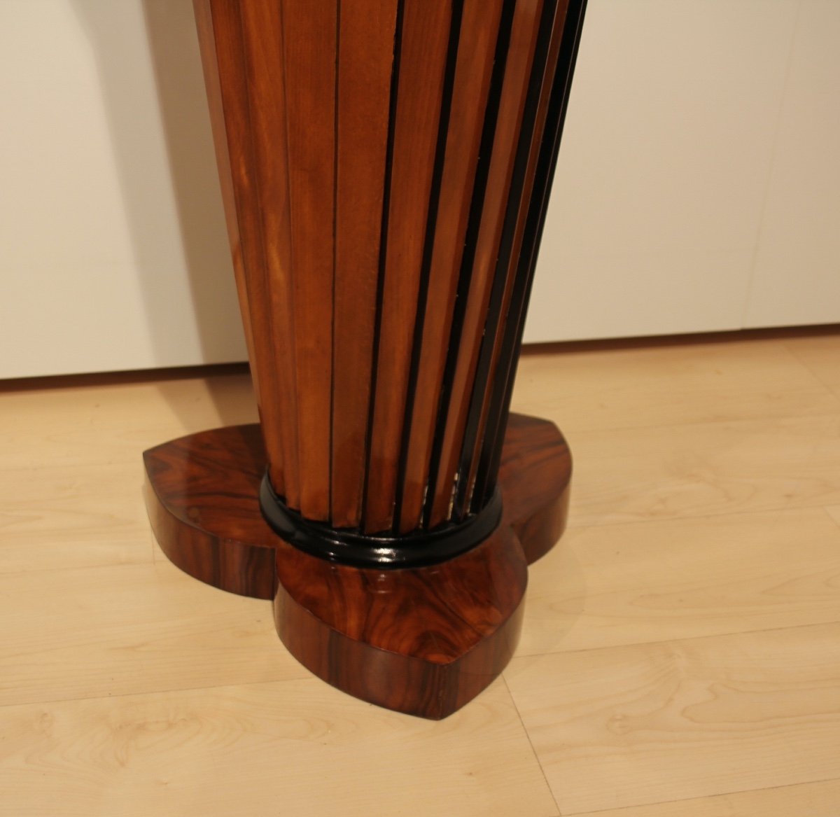 Colonne Art Déco, Conique Et En Forme d'éventail, Noyer, Hêtre, Italie Circa 1930-photo-3