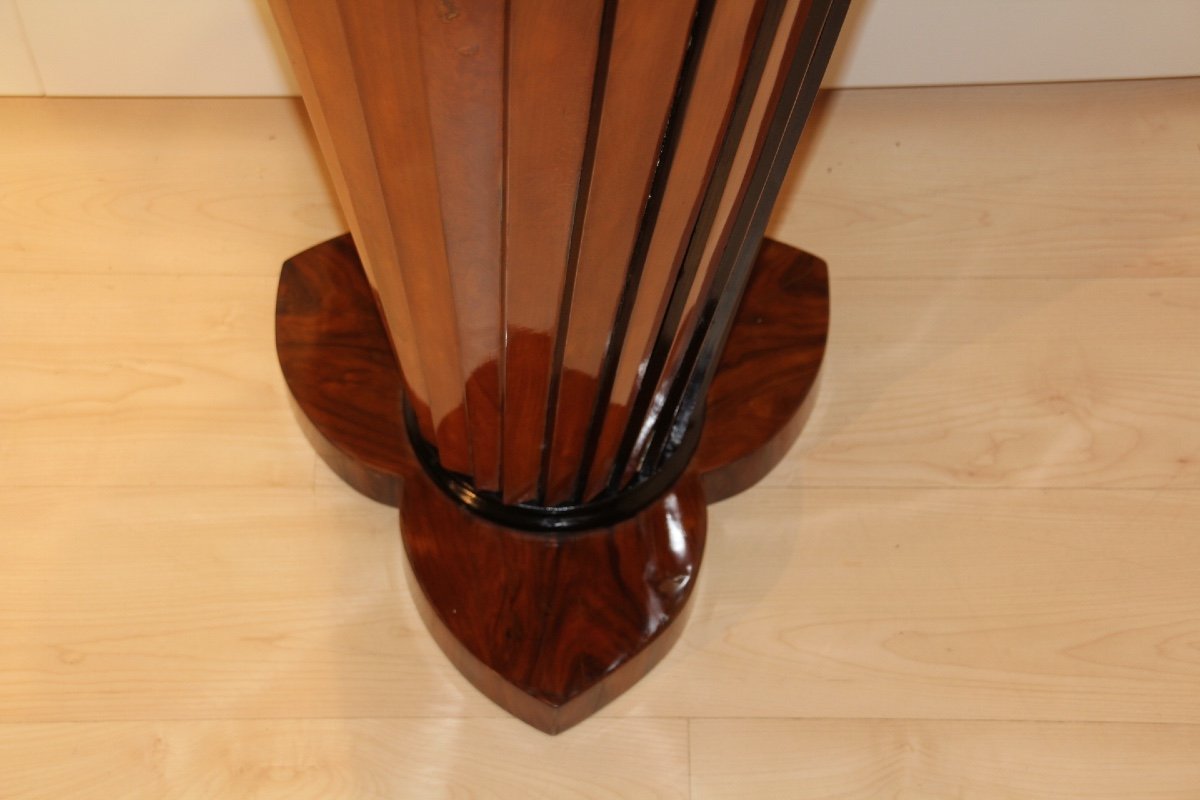 Art Deco Column, Conical And Fan-shaped, Walnut, Beech, Italy Circa 1930-photo-5