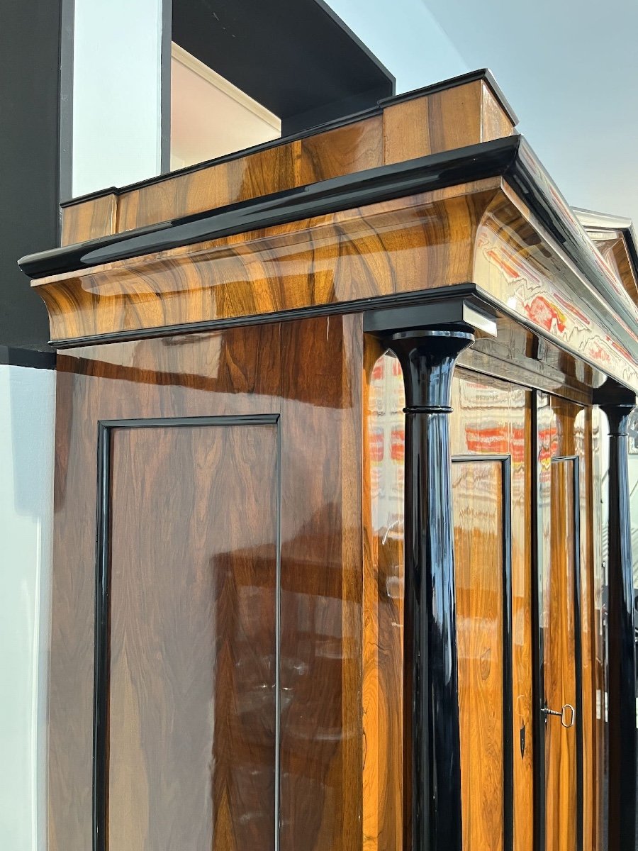 Armoire Biedermeier, Placage De Noyer, Allemagne Centrale Vers 1825-photo-2