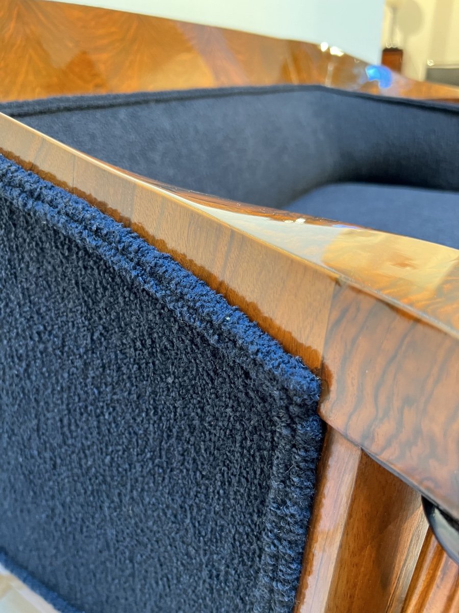 Biedermeier Sofa, Walnut, Teddy Fabric, Vienna, Austria Circa 1825-photo-7