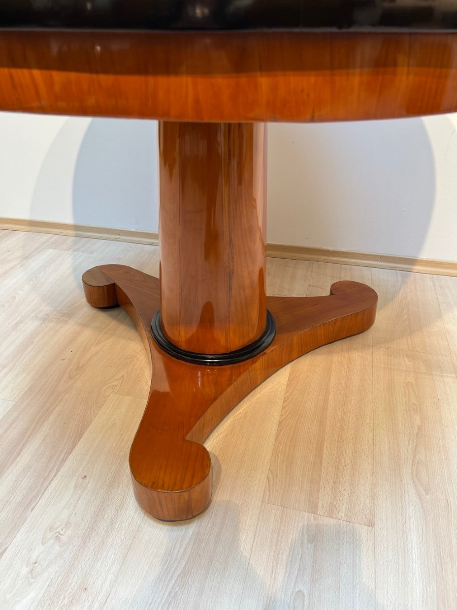Biedermeier Center Table With Tilt Top, Cherry Veneer, South Germany Circa 1820-photo-4