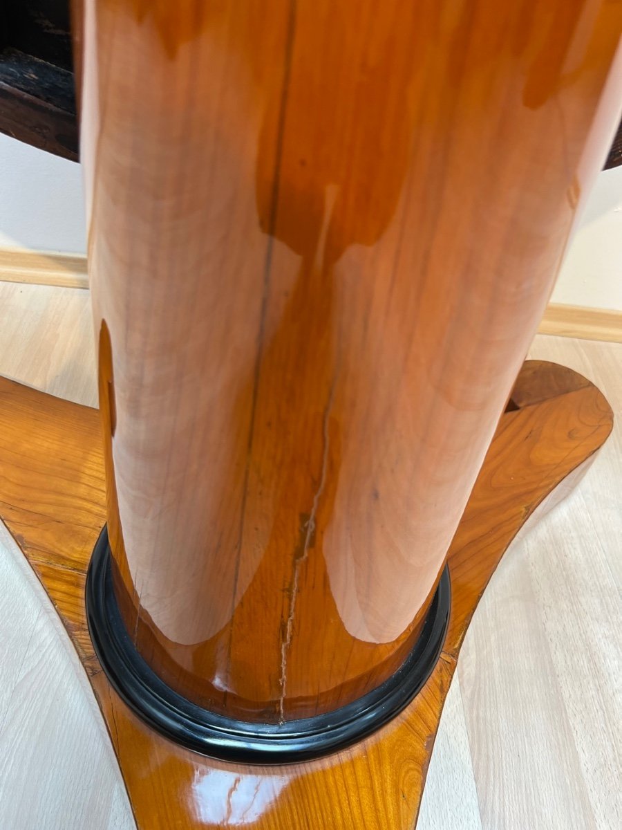 Biedermeier Center Table With Tilt Top, Cherry Veneer, South Germany Circa 1820-photo-8