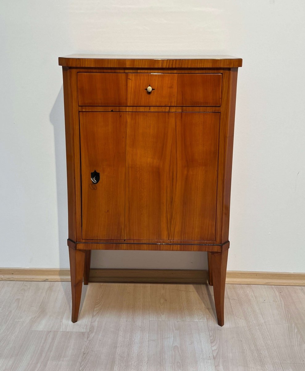 Biedermeier Small Furniture, Cherry Veneer, Ebony, South Germany Circa 1820-photo-3