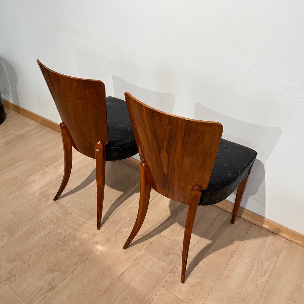 Pair Of Art Deco Chairs By J. Halabala, Walnut, Czechia Circa 1930-photo-3