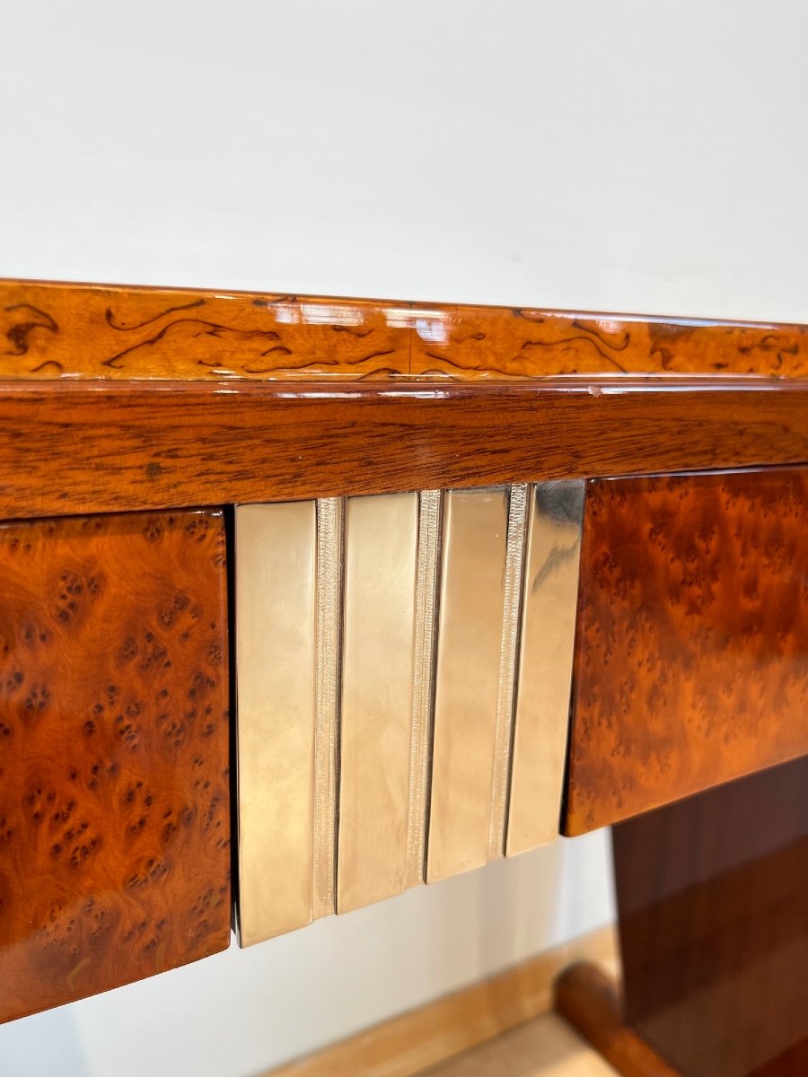 Art Deco Console, Thuja Burl, Polar Birch And Mahogany, France Circa 1925-photo-4