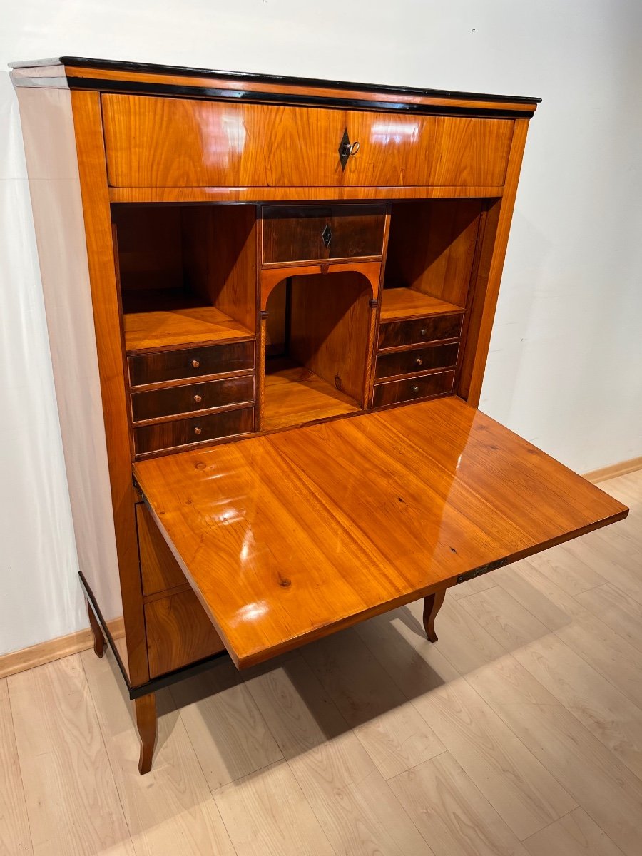 Secrétaire Biedermeier, Placage De Merisier, Acajou, Allemagne Du Sud Vers 1820-photo-2