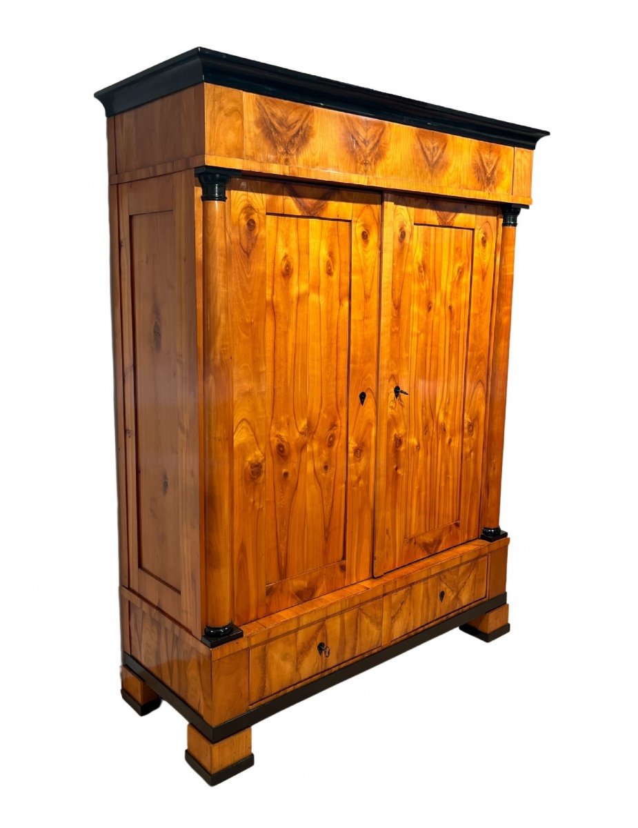 Biedermeier Wardrobe, Cherry Wood, South Germany Circa 1820