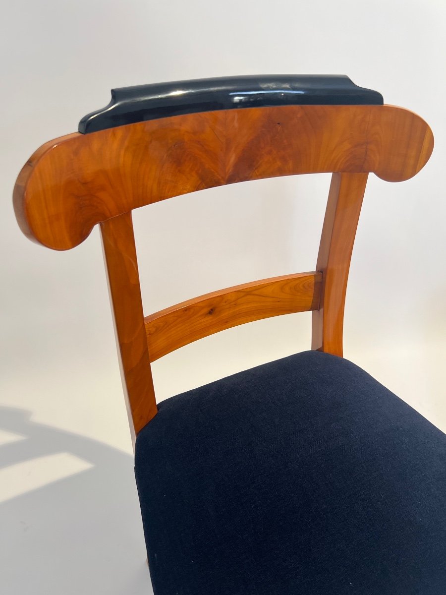 Suite Of 5 Biedermeier Chairs, Cherry Wood, Germany Circa 1830-photo-7