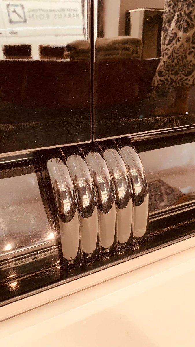 Vitrine Art Déco, Laque Noire Et Chrome, France Vers 1930-photo-5