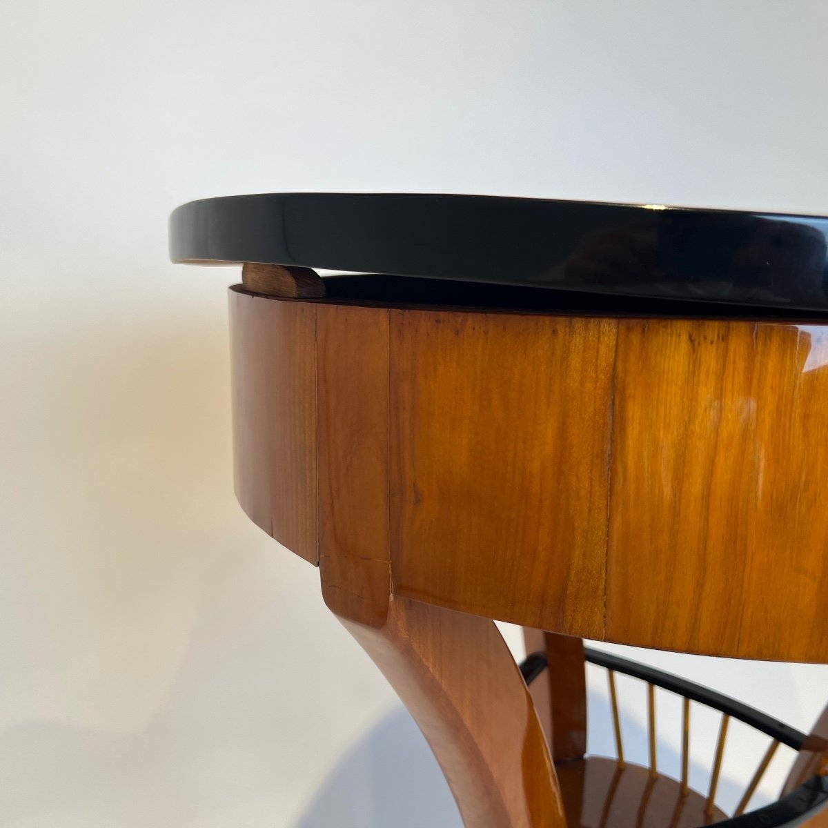 Table De Couture Biedermeier, Bois De Cerisier, Allemagne Du Sud Vers 1820-photo-4