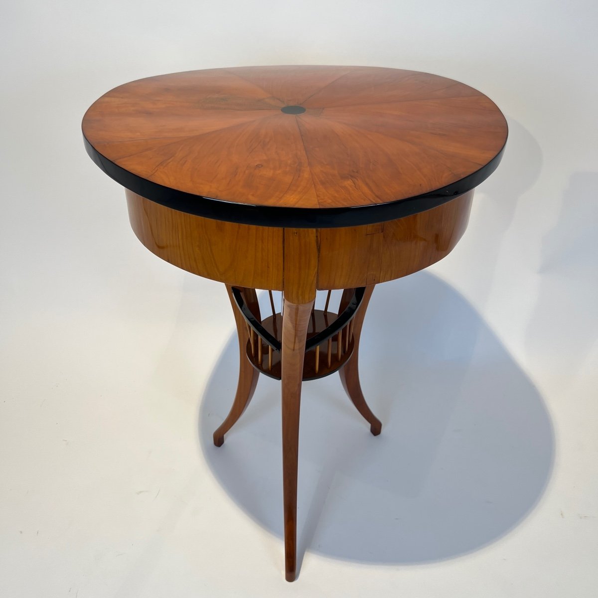 Table De Couture Biedermeier, Bois De Cerisier, Allemagne Du Sud Vers 1820-photo-6