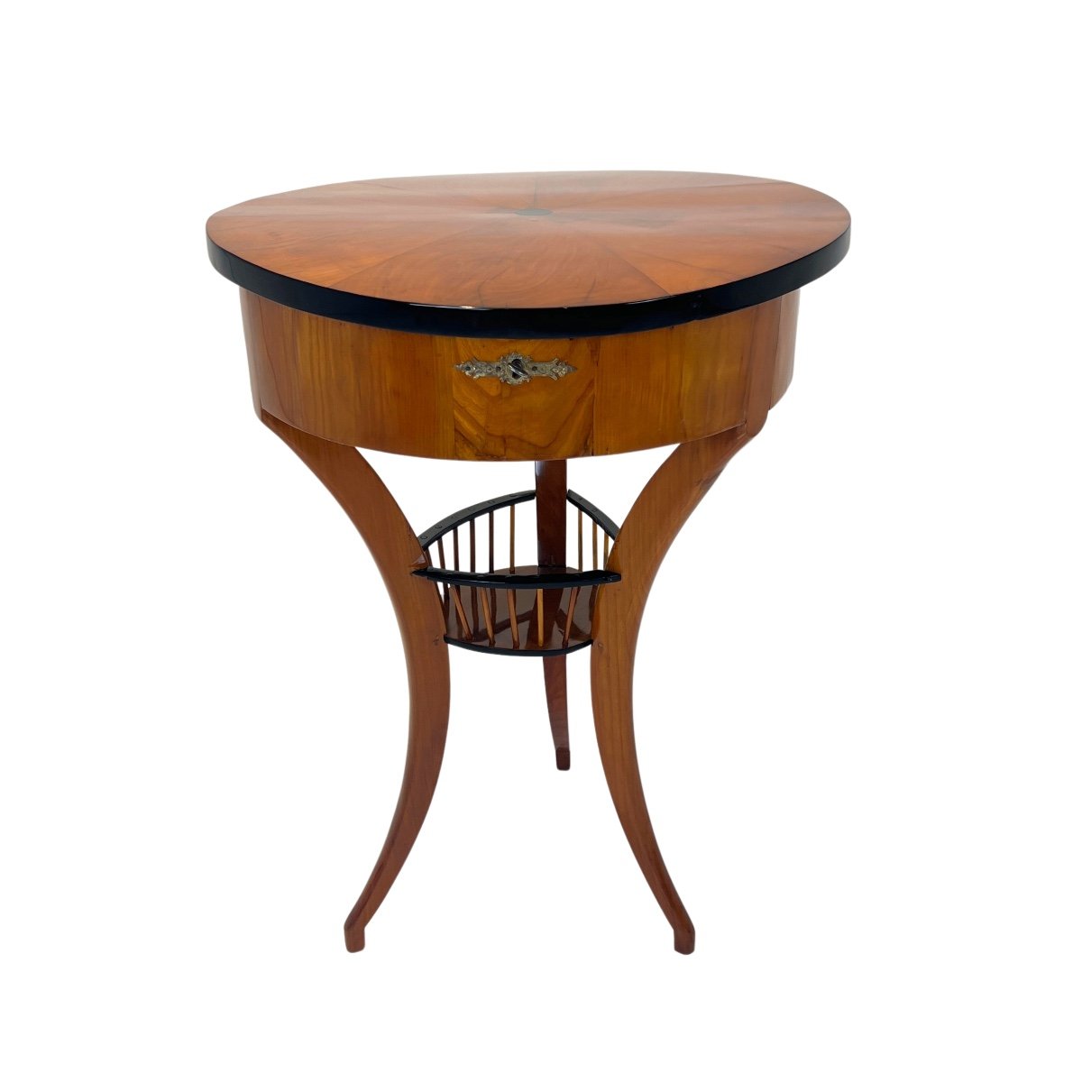 Table De Couture Biedermeier, Bois De Cerisier, Allemagne Du Sud Vers 1820