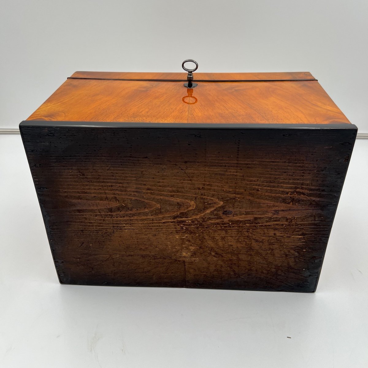 Large Biedermeier Chest Or Box, Walnut, Brass, South Germany Circa 1820-photo-8