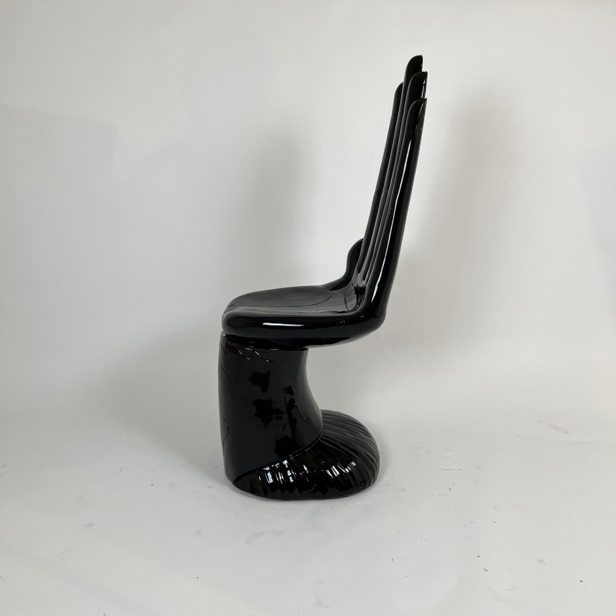 Hand-shaped Chair, Design, Wood, Black Lacquer, Mexico Circa 1960-photo-1