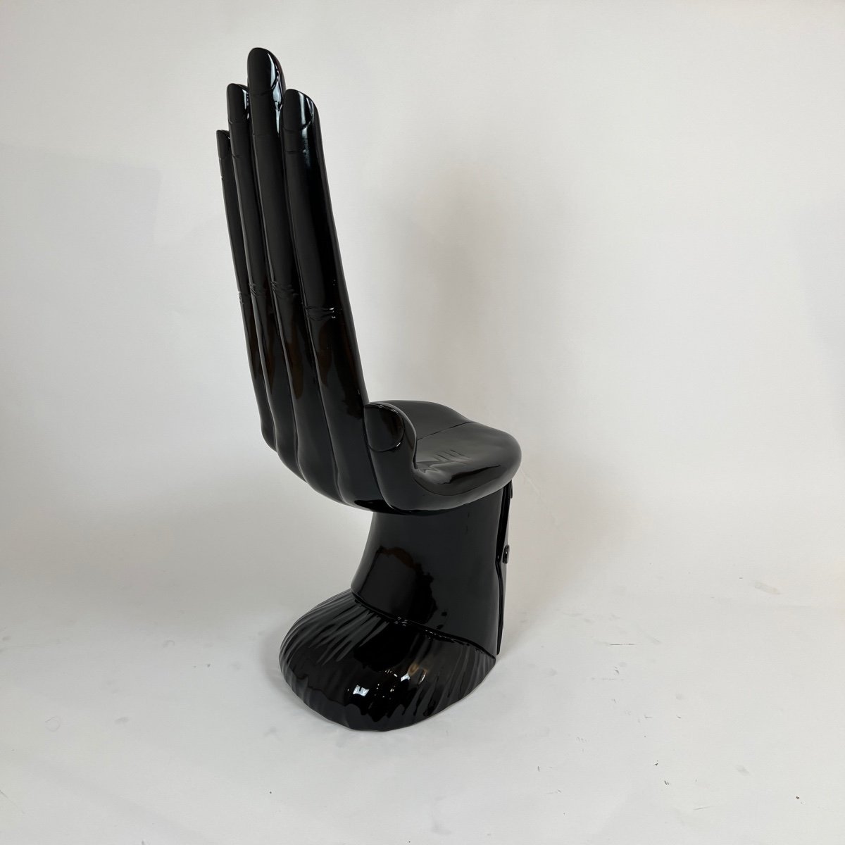 Hand-shaped Chair, Design, Wood, Black Lacquer, Mexico Circa 1960-photo-2