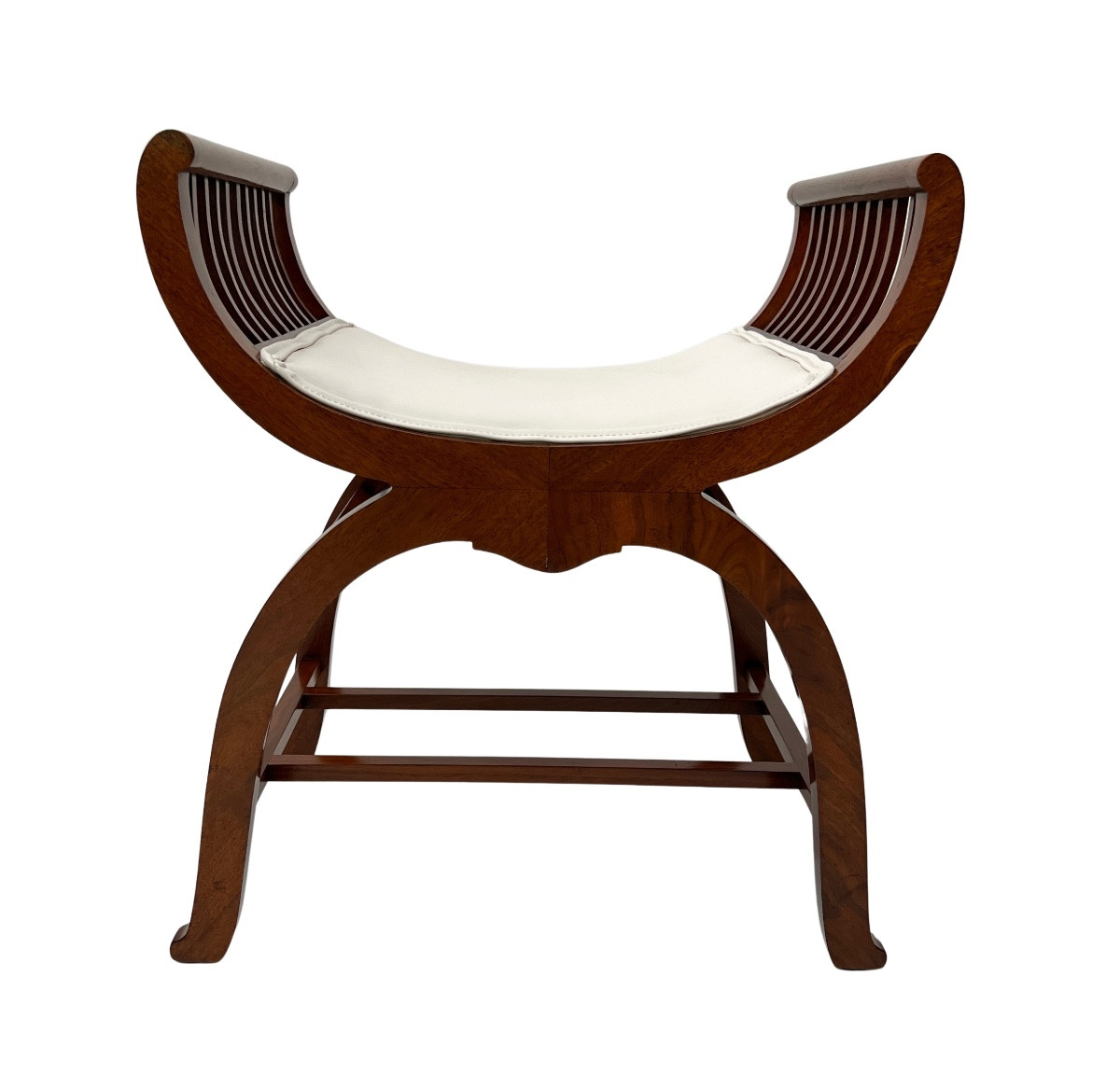 Art Nouveau Gondola Stool, Walnut, Oak, Austria Circa 1910