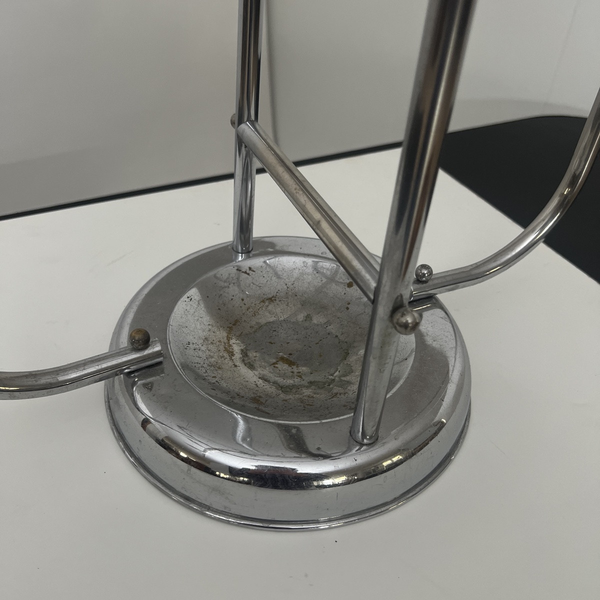 Art Deco Umbrella Stand In Chrome-plated Tubular Steel, Belgium Circa 1930-photo-3