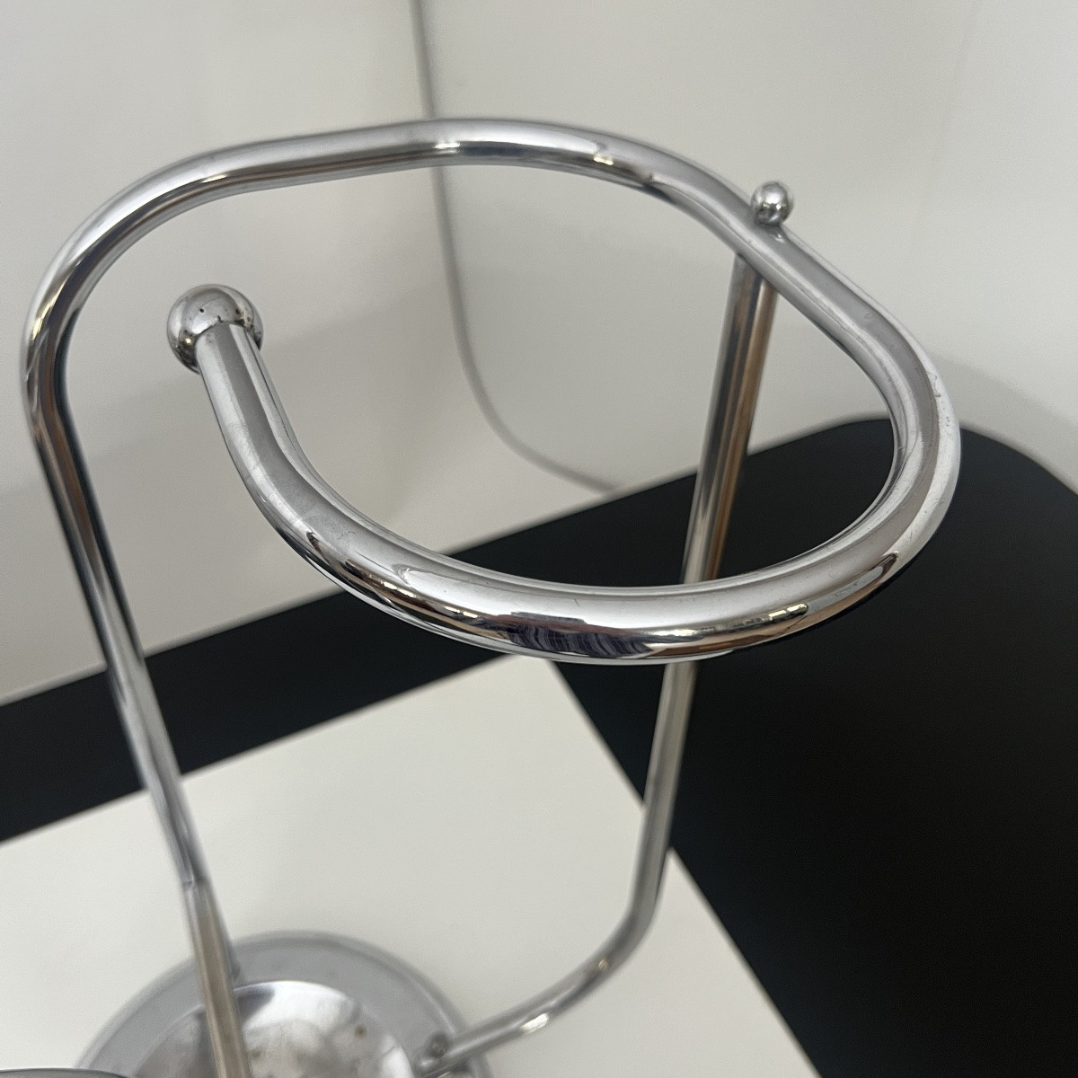 Art Deco Umbrella Stand In Chrome-plated Tubular Steel, Belgium Circa 1930-photo-4