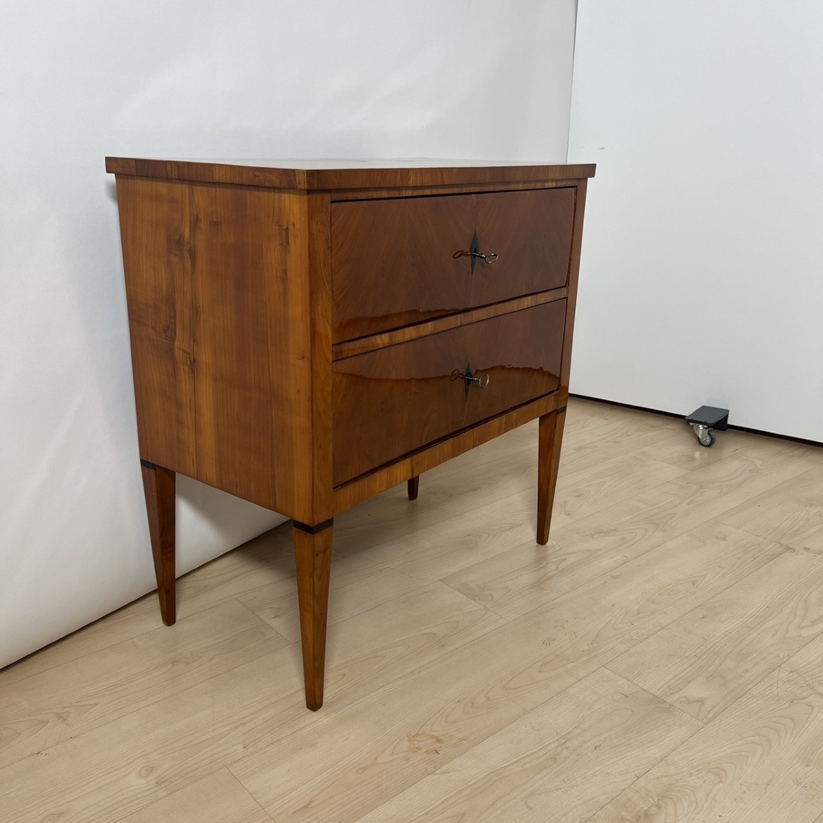 Small Biedermeier Chest Of Drawers, Cherry Wood, Two Doors, Southern Germany Circa 1820-photo-3