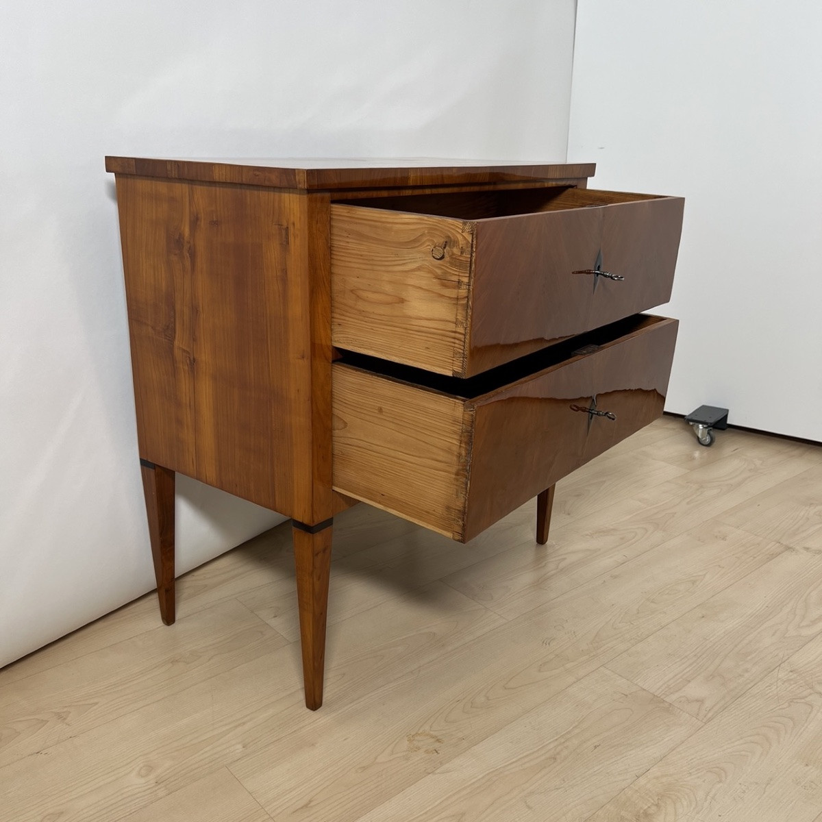 Small Biedermeier Chest Of Drawers, Cherry Wood, Two Doors, Southern Germany Circa 1820-photo-4