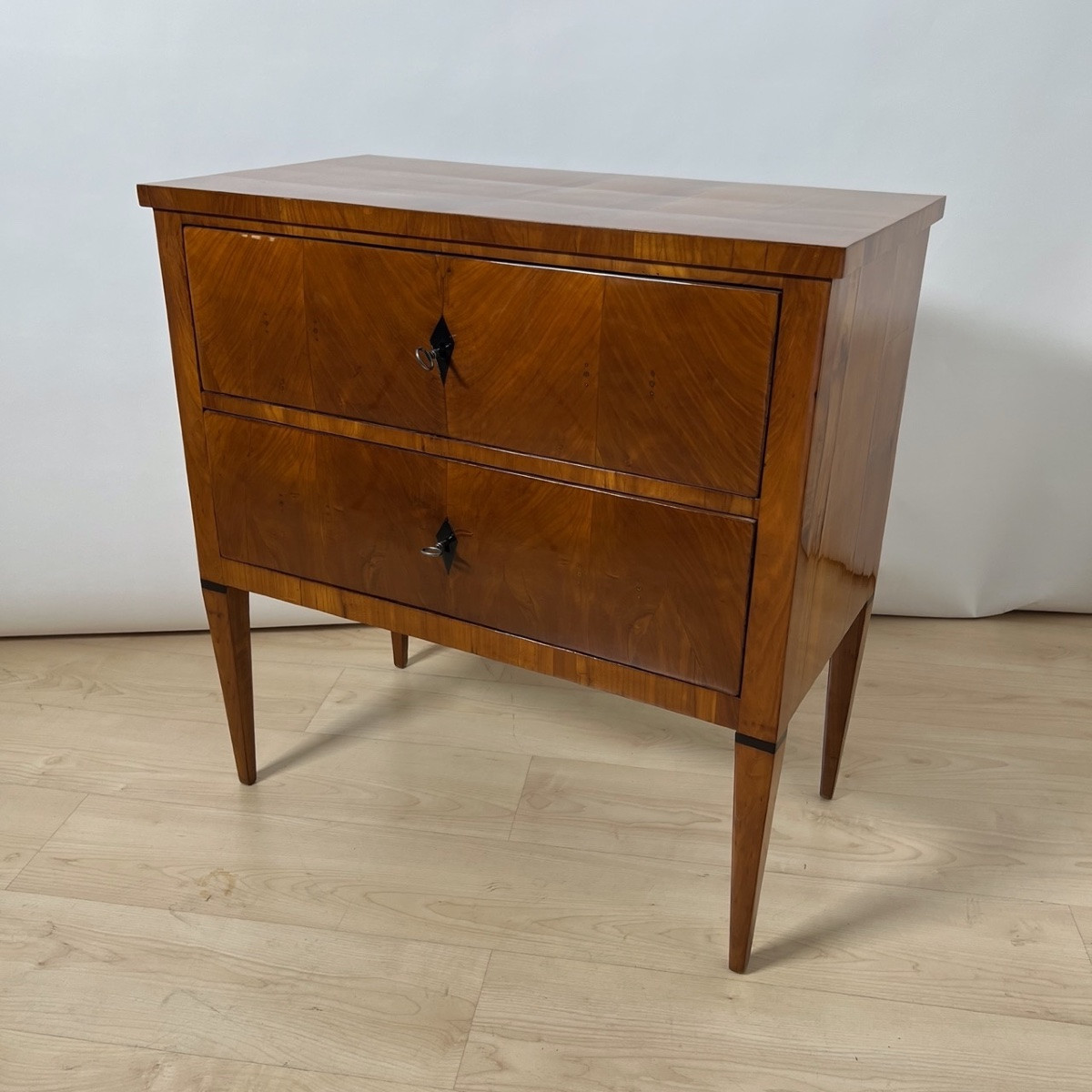 Small Biedermeier Chest Of Drawers, Cherry Wood, Two Doors, Southern Germany Circa 1820-photo-1
