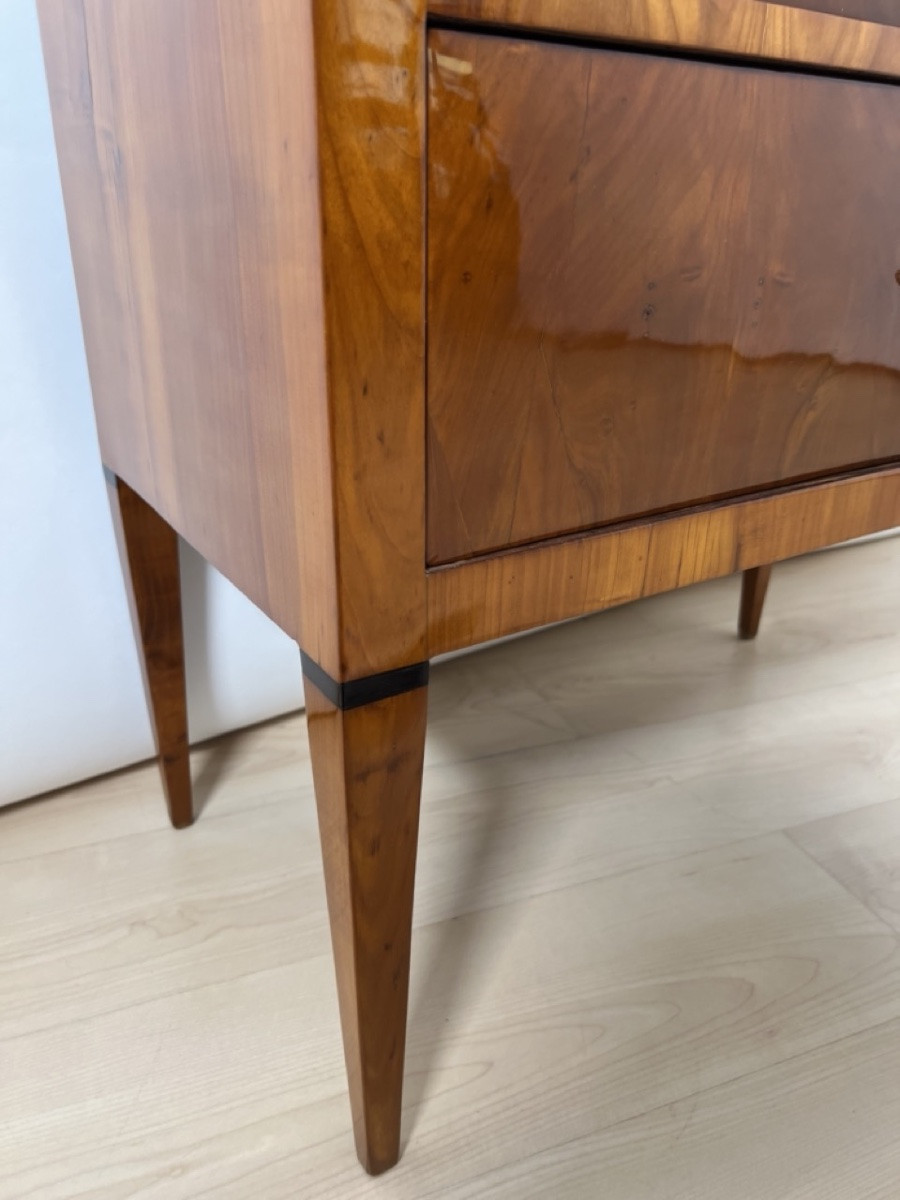 Small Biedermeier Chest Of Drawers, Cherry Wood, Two Doors, Southern Germany Circa 1820-photo-3