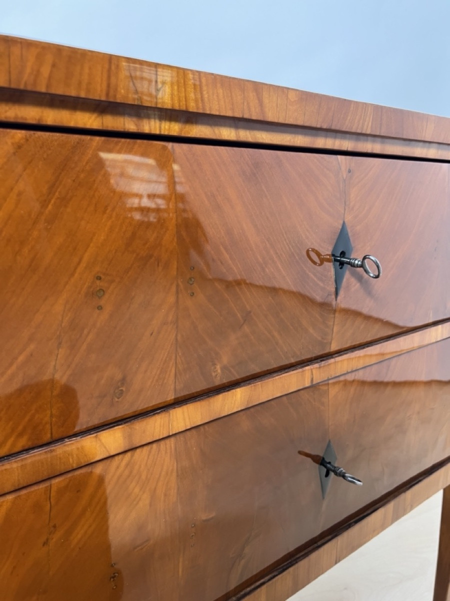 Small Biedermeier Chest Of Drawers, Cherry Wood, Two Doors, Southern Germany Circa 1820-photo-4