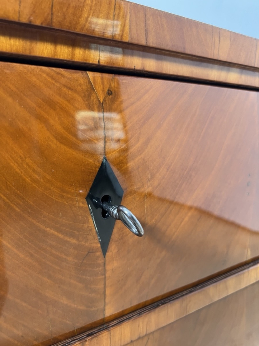 Small Biedermeier Chest Of Drawers, Cherry Wood, Two Doors, Southern Germany Circa 1820-photo-5