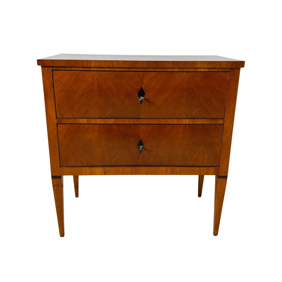 Small Biedermeier Chest Of Drawers, Cherry Wood, Two Doors, Southern Germany Circa 1820