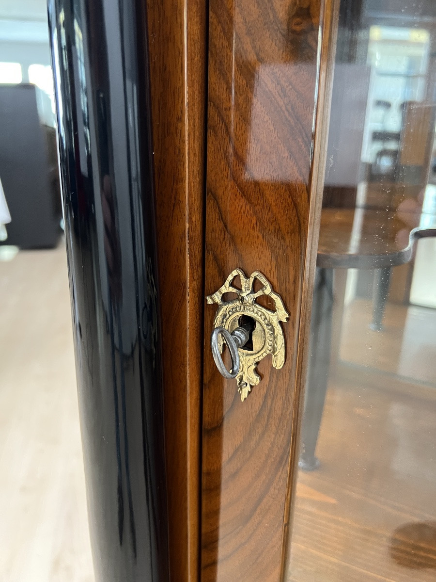 Biedermeier Vitrine, Three Sides Glassed, Walnut, South Germany Circa 1830-photo-5