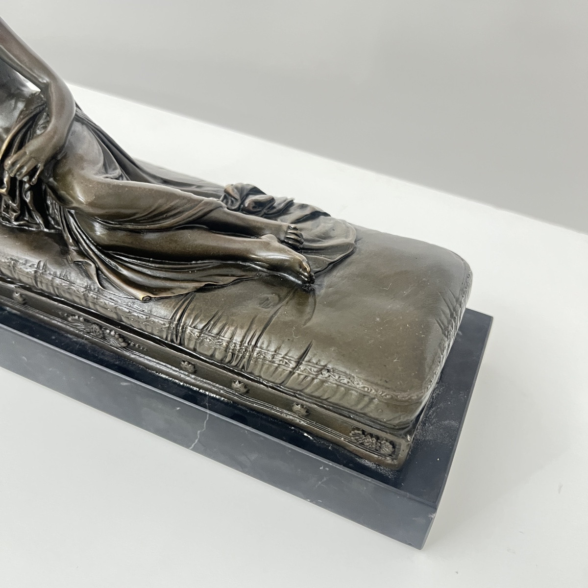 Bronze Sculpture, Woman On A Sofa, Signed A. Canova, Paris Circa 1950-photo-4
