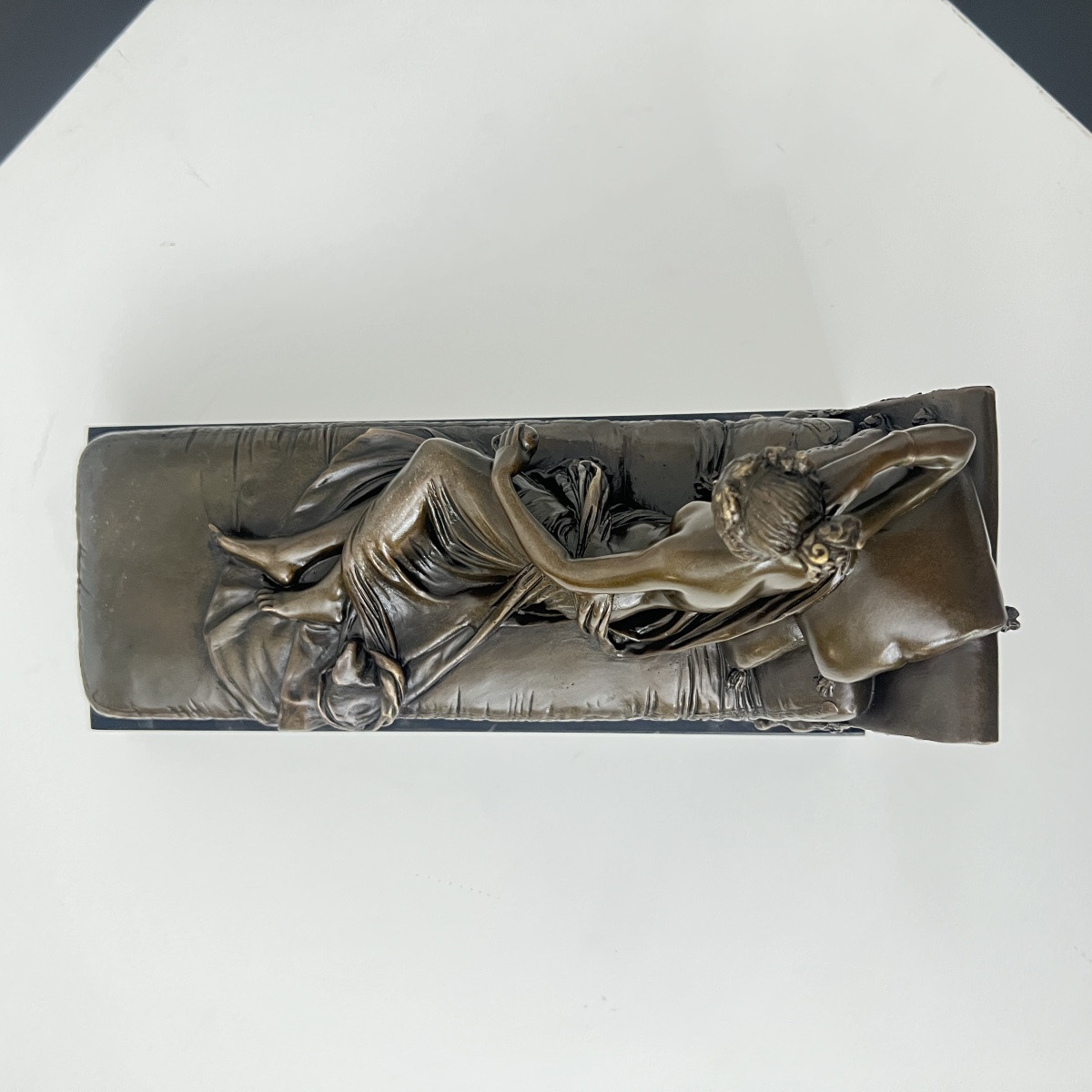 Bronze Sculpture, Woman On A Sofa, Signed A. Canova, Paris Circa 1950-photo-7