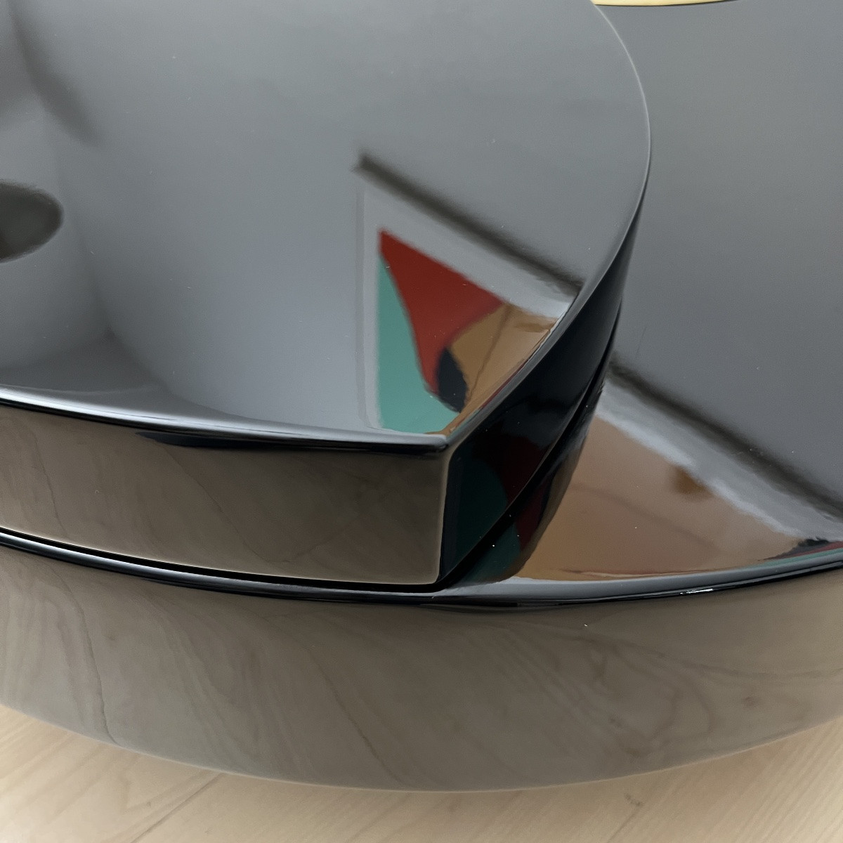 Willy Rizzo Design Coffee Table 'yin Yang', Black Lacquer And Brass, Italy, Circa 1970-photo-2