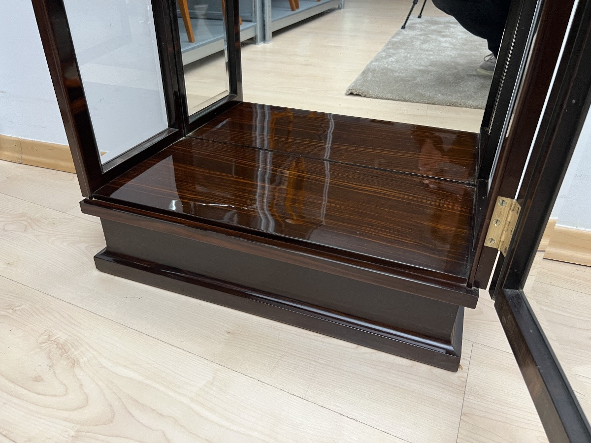 Art Deco Display Cabinet, Glazed On 3 Sides, Macassar Ebony Veneer, France, Circa 1930-photo-6