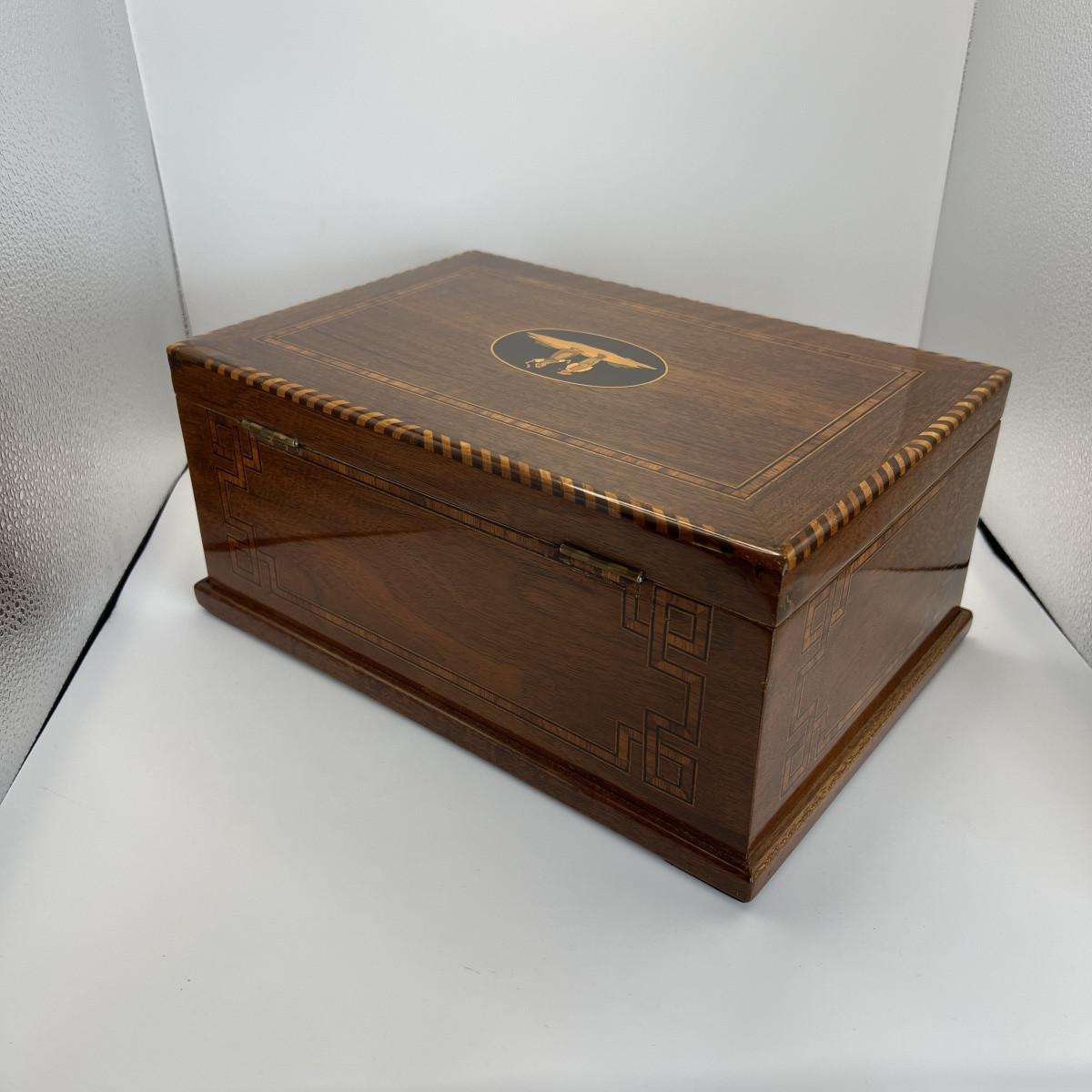 Biedermeier Box, Walnut On Oak, Marquetry, Southern Germany, Circa 1850-photo-4