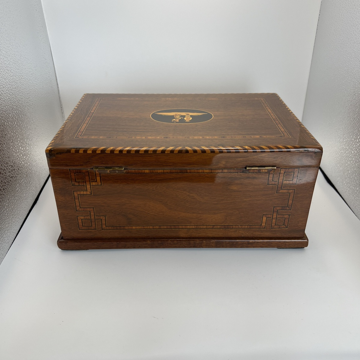 Biedermeier Box, Walnut On Oak, Marquetry, Southern Germany, Circa 1850-photo-5