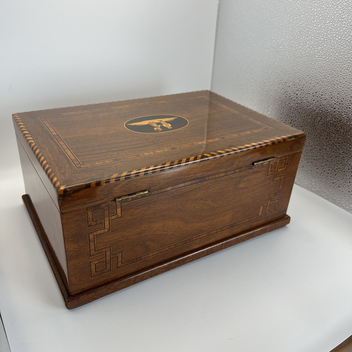 Biedermeier Box, Walnut On Oak, Marquetry, Southern Germany, Circa 1850-photo-6