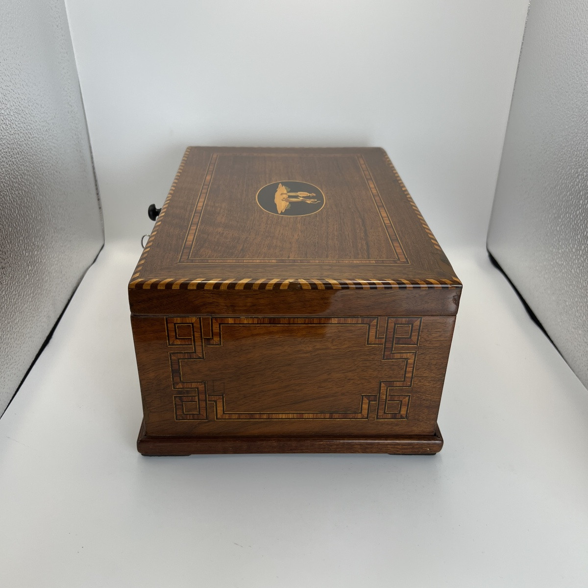 Biedermeier Box, Walnut On Oak, Marquetry, Southern Germany, Circa 1850-photo-7