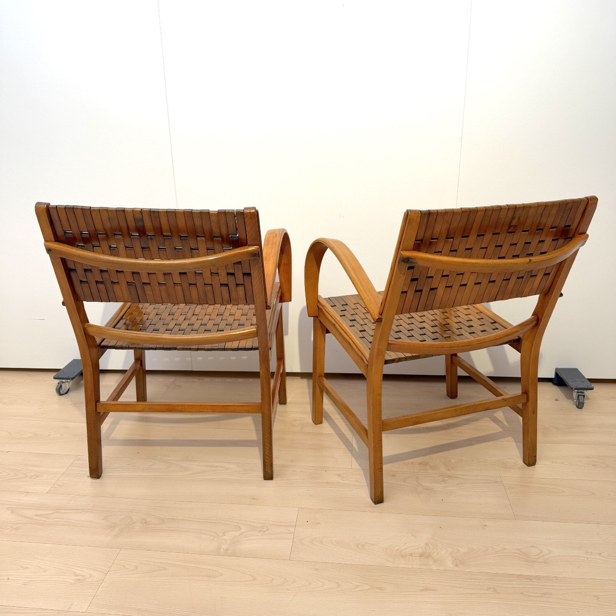 Paire de fauteuils 'Gelenka', hêtre massif, Allemagne, vers 1950-photo-4