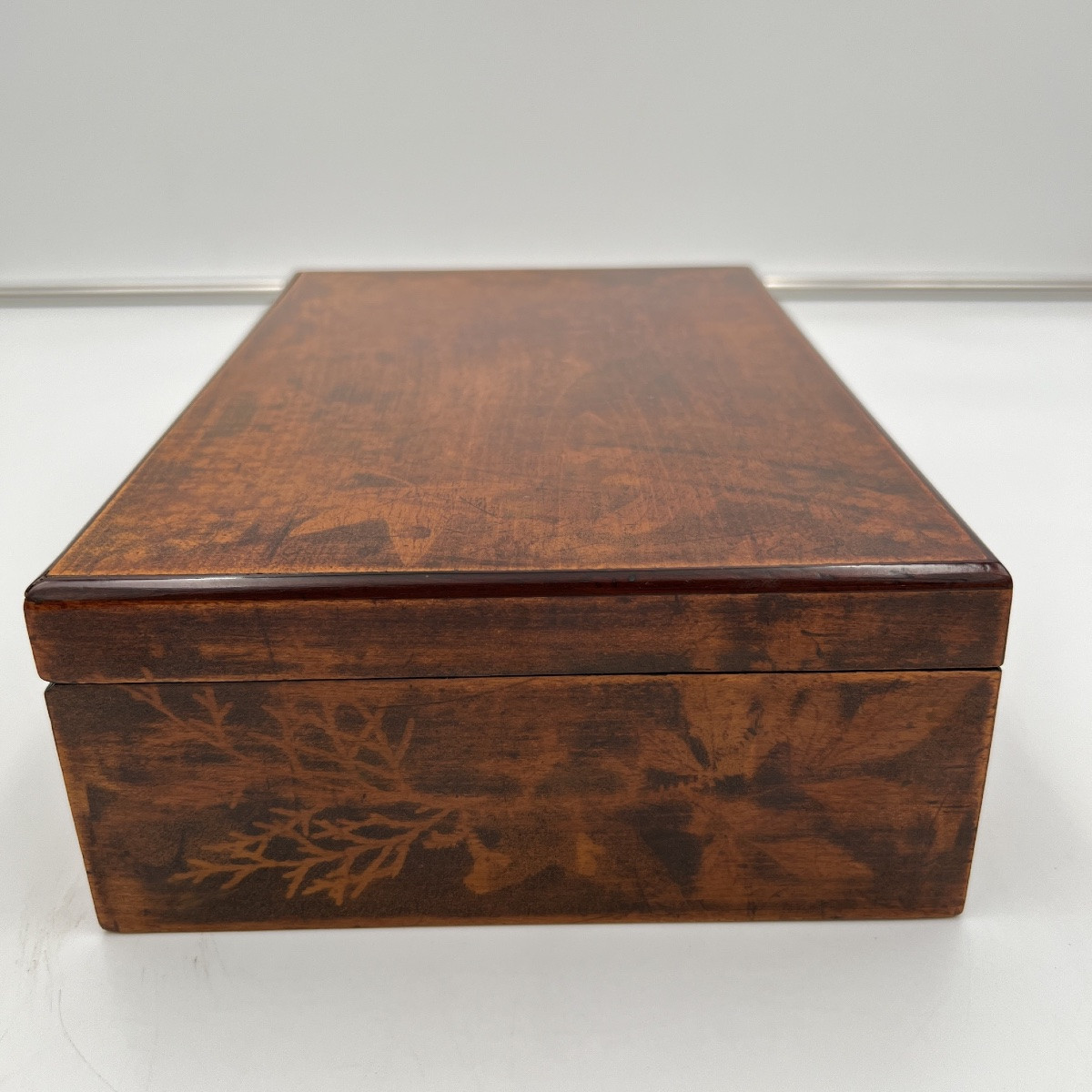 Late Biedermeier Jewelry Box, Beechwood, Printed, Germany, Circa 1840-photo-2
