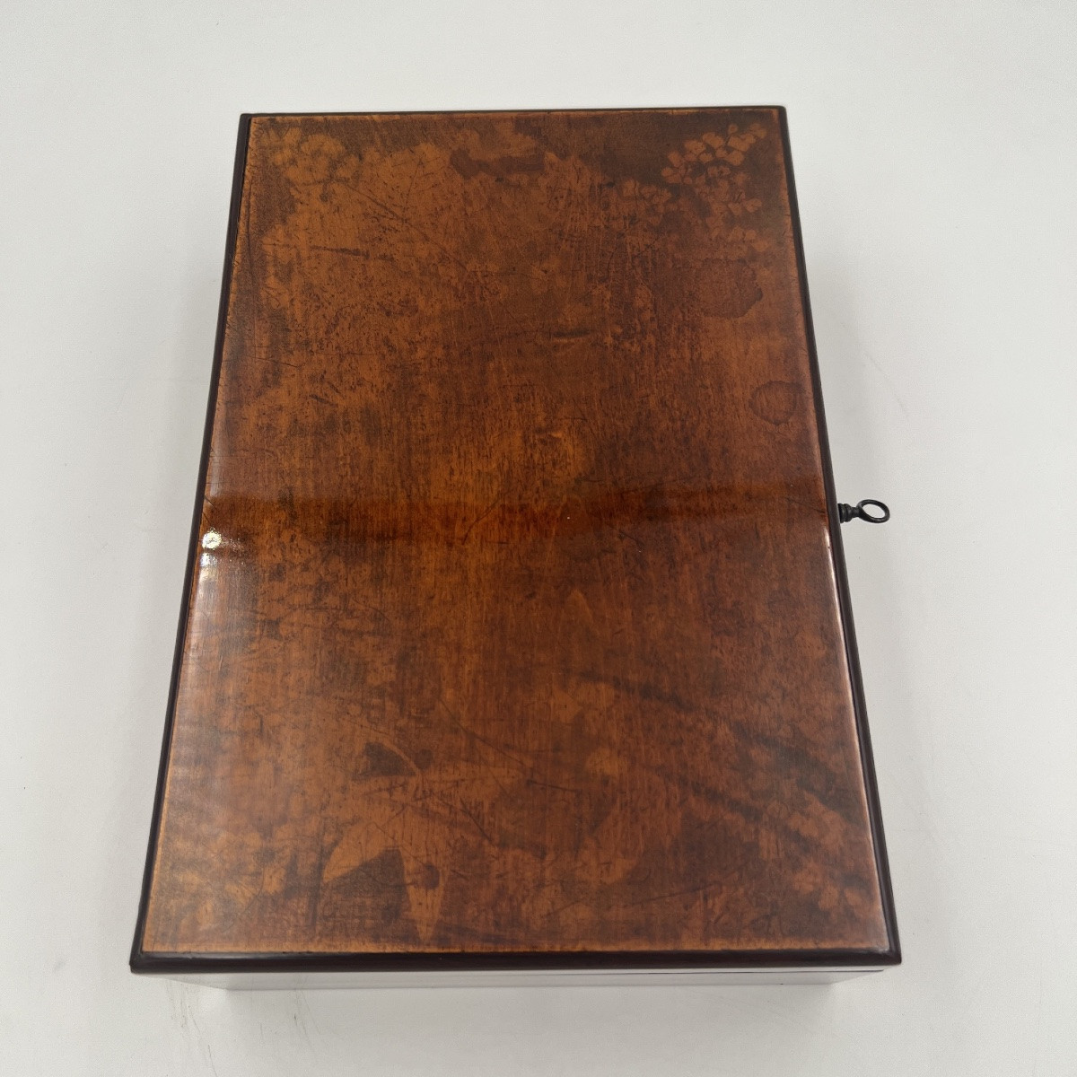 Late Biedermeier Jewelry Box, Beechwood, Printed, Germany, Circa 1840-photo-3