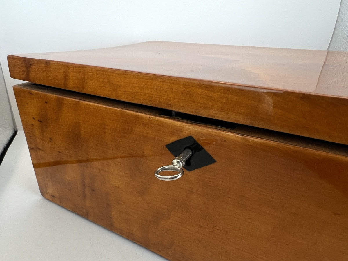 Late Biedermeier Casket, Solid Birch, Northern Germany, Circa 1840-photo-7