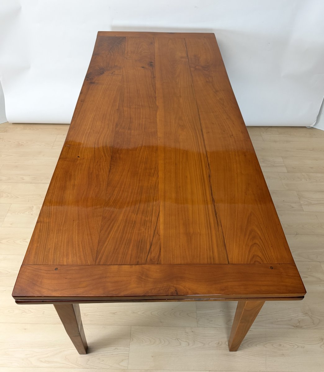 Table à rallonges Biedermeier, bois de cerisier, châtaignier, France, vers 1820-photo-5