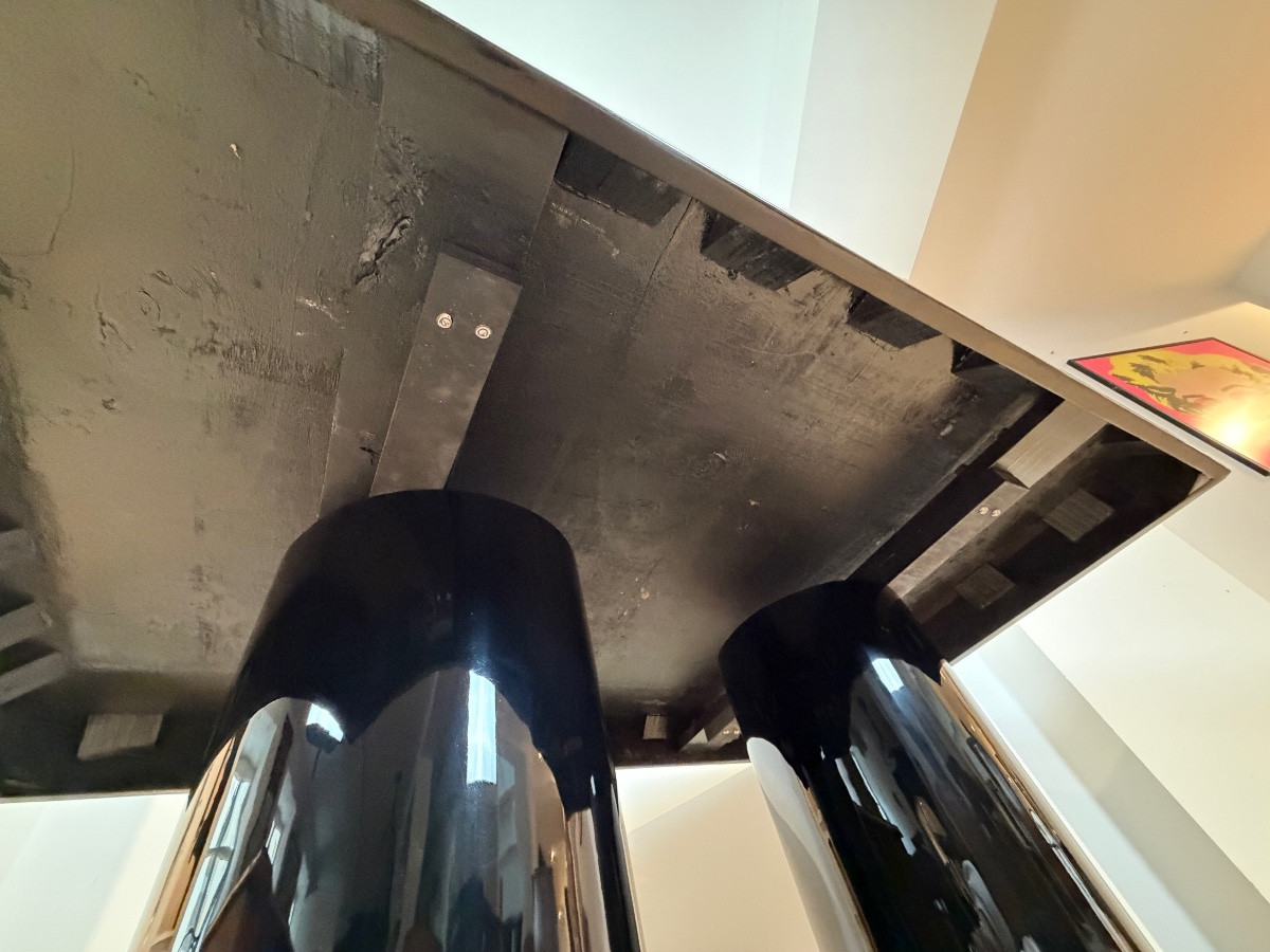 Art Deco Dining Table, Black Lacquer, Metal, France, Circa 1930-photo-7