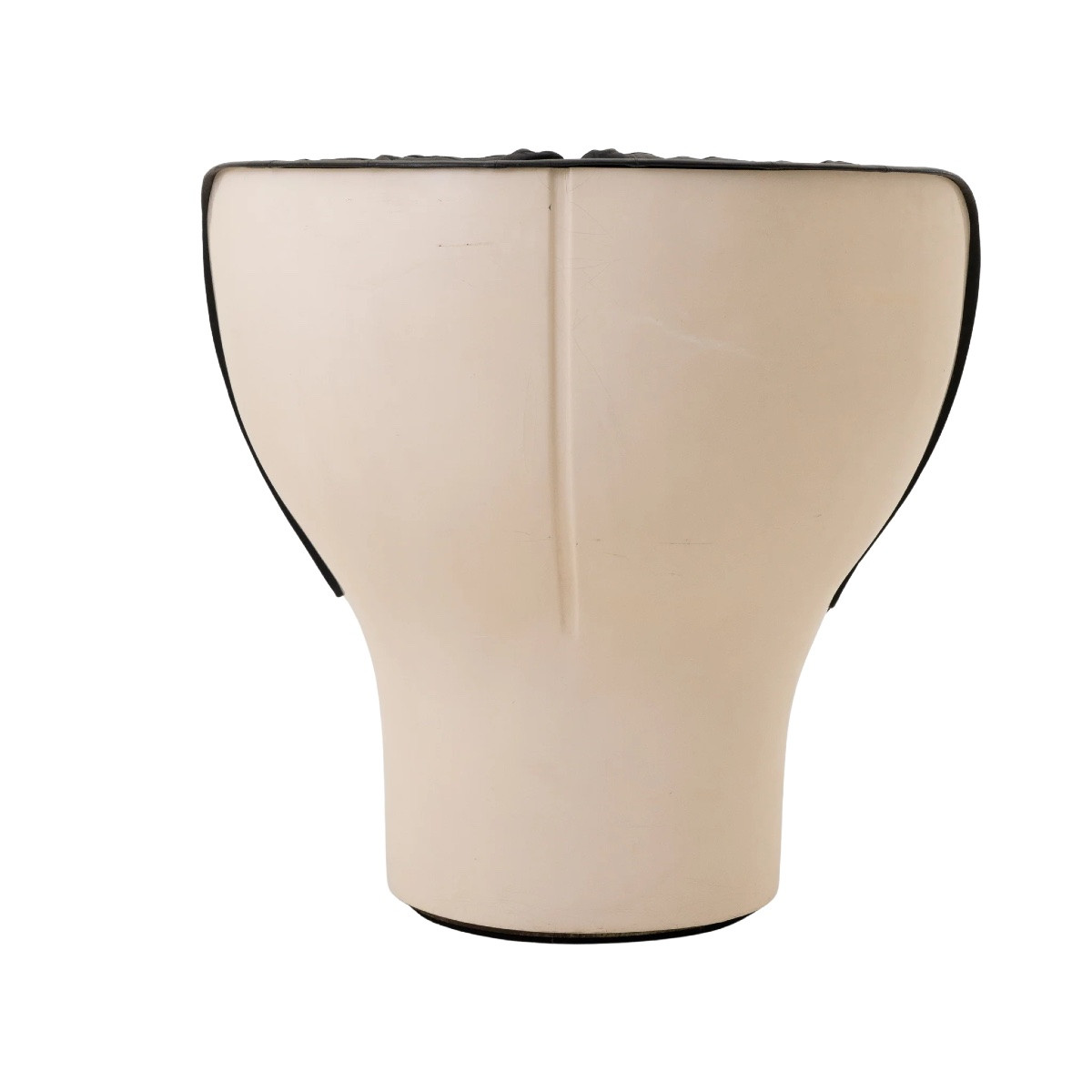 Elda Chair, Joe Colombo, Black Leather, Off-white Shell, Italy, Circa 1970-photo-4