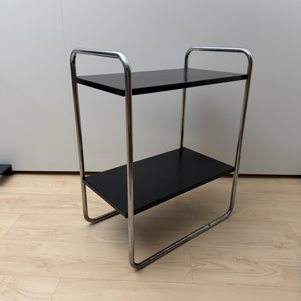 Table d'appoint en tube d'acier de Mauser Werke, noir et chrome, Allemagne, vers 1950 -photo-2