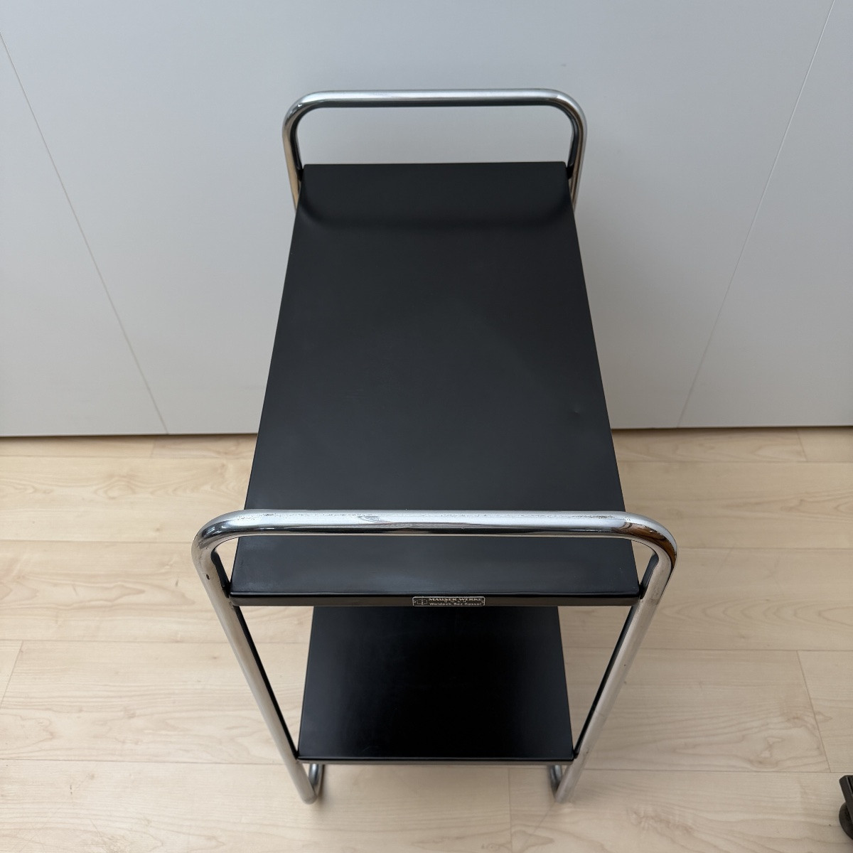 Table d'appoint en tube d'acier de Mauser Werke, noir et chrome, Allemagne, vers 1950 -photo-7