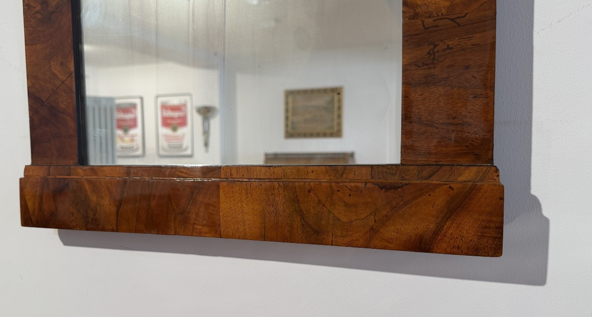Miroir mural de Biedermeier, placage de noyer, ébénisé, Autriche, vers 1820-photo-4